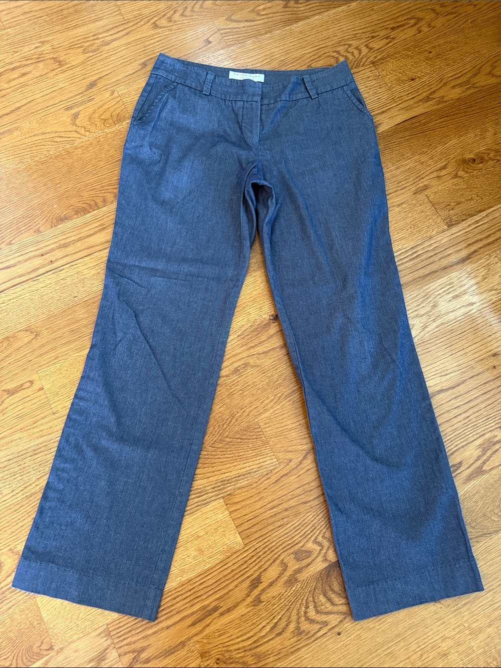 Trina Turk Blue Straight Leg Ankle Pants Size 8